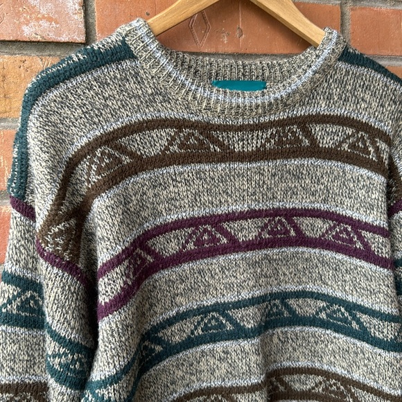 Vintage Striped Knit Crewneck / 90s / Small / 15% Wool / Cricketeer - Picture 4 of 6